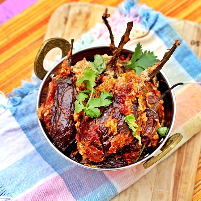 Barvan Achari Baigan - Baked Creamy Spicy Eggplant - Spice Chronicles
