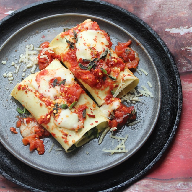 Lasagna rolls with Broccoli Raab