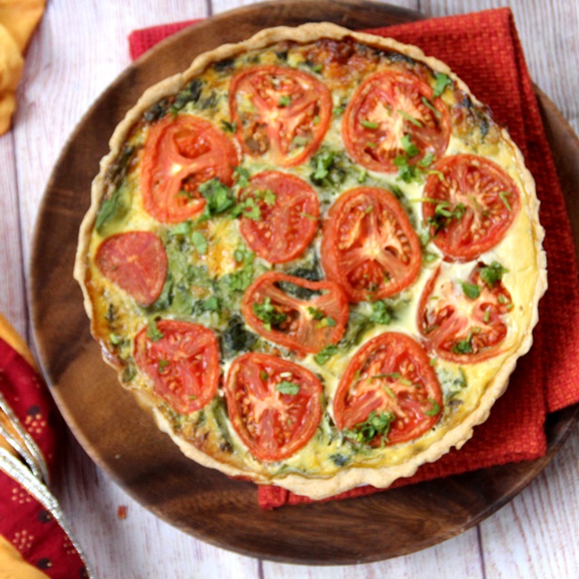 Ricotta, Spinach and Tomato Tart - Spice Chronicles